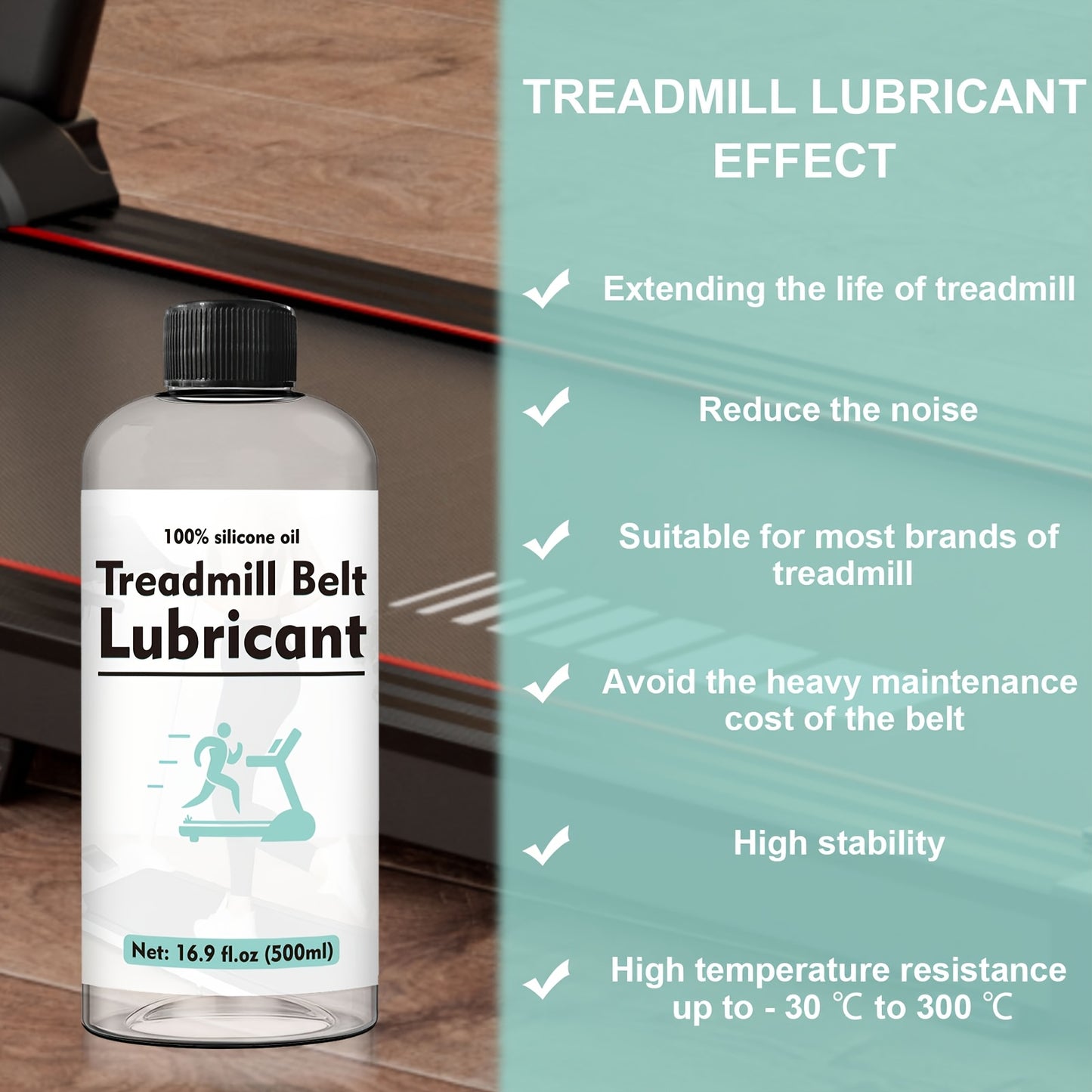 Treadmill Lubricant Oil 16.91oz, Resistant And Stable Treadmill Oil Belt Lubricant, Reduce Friction Silicone Oil for Treadmill Suitable for All Kinds Of Treadmills