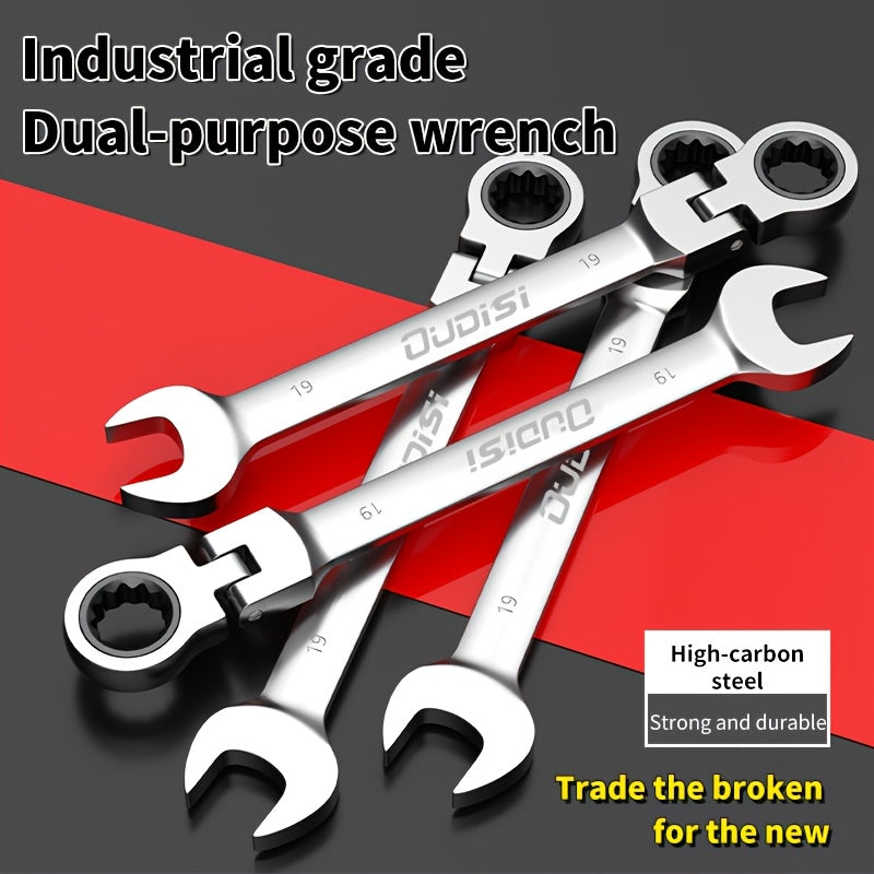 6-14pcs Professional Adjustable Ratchet Wrench Set With Storage Bag -6-24mm Durable CR-V Telescopic Head Socket Wrench Set, Suitable For Automobile, Home And Bicycle Maintenance-compact Heavy Machinery Tools.