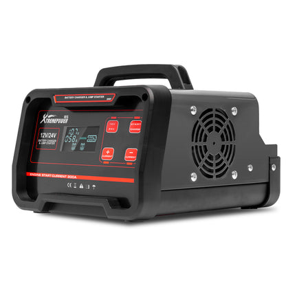 XtremepowerUS 75A Smart Car Battery Charger Booster 12V/24V AGM Trickle Charger
