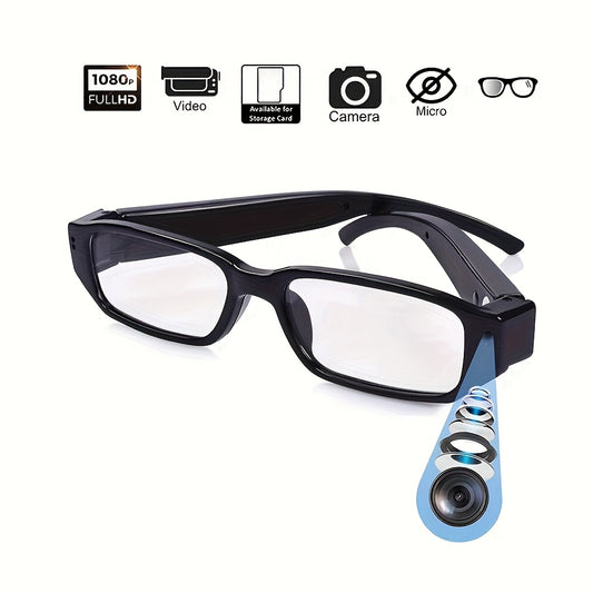 1080P HD Video Recording Glasses with 64GB Built-in Memory - Smart Glasses Camera, 300mAh Battery, USB 2.0 Micro Charging Port, Digital Image Stabilization
