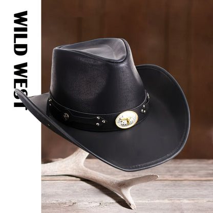 DIY New Spring And Summer Big Brim Sunshade Cowboy Hat Sunscreen Beach Hat Outdoor Leisure Riding Hat Mongolian Hat