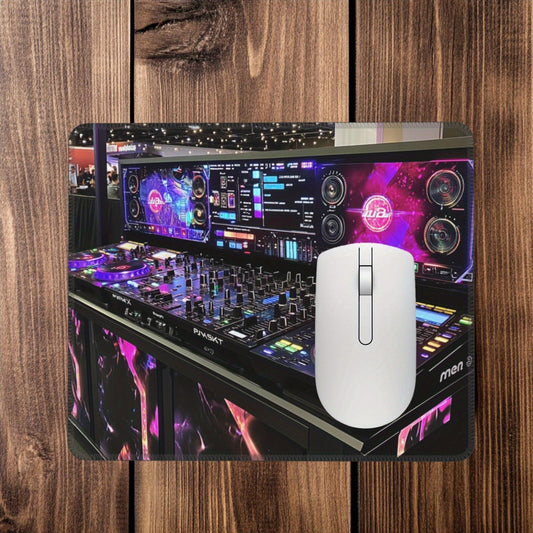1pc DJ-Inspired Mouse Pad, Pioneer DJ XDJ-XZ, Durable Rubber Base, Black & Silver, High-Definition Multi-Button & Rotary Knob, Fade-Resistant, for Home & Office Use