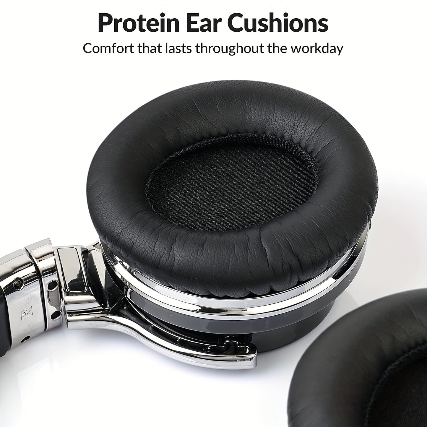 Active Noise Cancelling Wireless Headphones, 30H Playtime, with Microphone, Deep Bass, 30 Hours Playtime