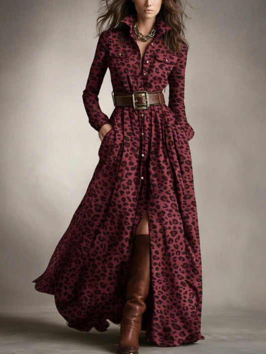 Plus Size, Women's Plus Size French Vintage Dress - High Neck Short/medium Dress with Belt, & Slit, Machine Washable Elegant Smock Dress for Spring Summer Fall (Plaid & solid colors) 2025 New Style