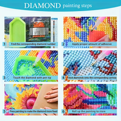 1pc 5D DIY Diamond Painting Kit - Elegant Peacock Lady Design with Pearls & Beads, Round Drill Canvas Art for Home Decor, Wall Hanging or Tabletop Display, Perfect Gift for Art Lovers, Diamond Art
