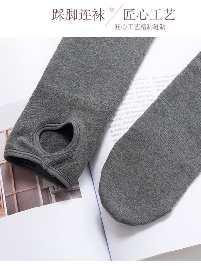 Autumn and Winter Combed Cotton High Waist Fishbone Thickened fleece-lined Leggings Women's Abdominal Hip-lifting Micro-pressure Pantyhose Winter Pantyhose
