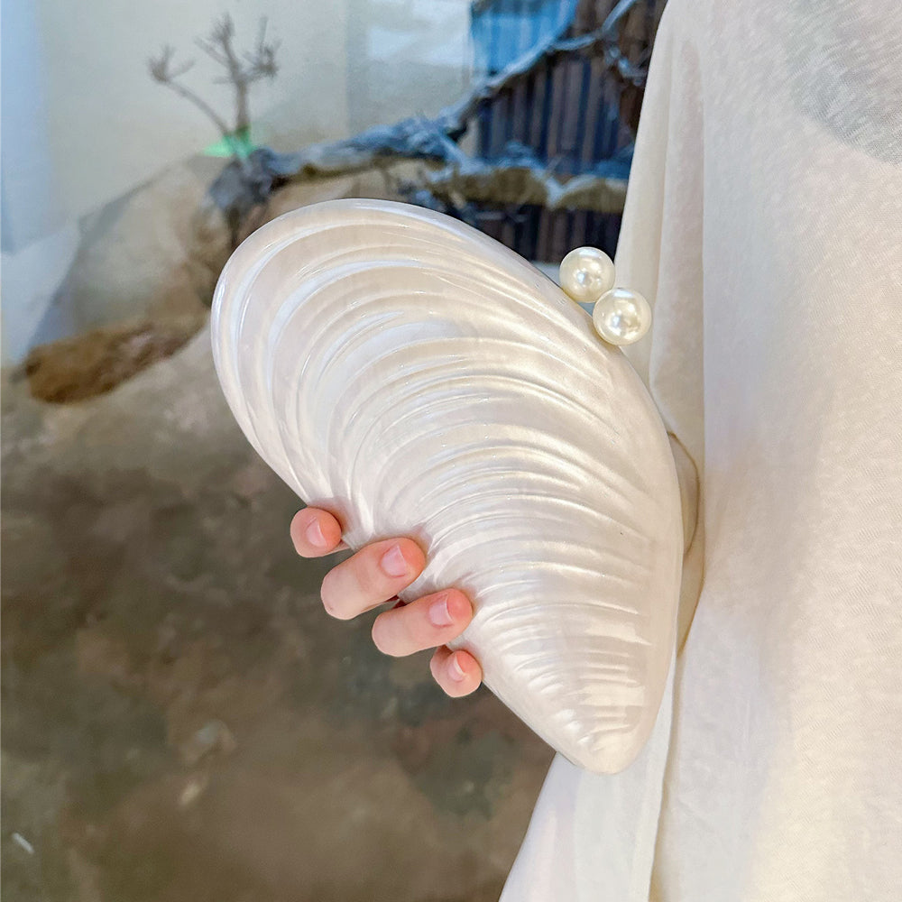 2025 New Acrylic Pearl Shell Bag For Women Shoulder Bag Ladies Fashion Wedding Banquet Evening Bag Bridal Handbag Clutch Purse