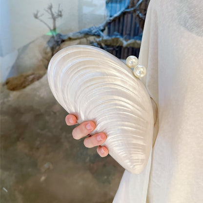2025 New Acrylic Pearl Shell Bag For Women Shoulder Bag Ladies Fashion Wedding Banquet Evening Bag Bridal Handbag Clutch Purse