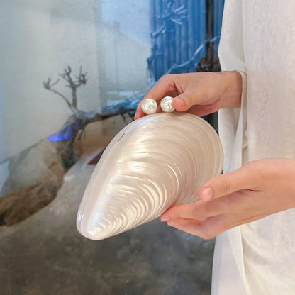 2025 New Acrylic Pearl Shell Bag For Women Shoulder Bag Ladies Fashion Wedding Banquet Evening Bag Bridal Handbag Clutch Purse