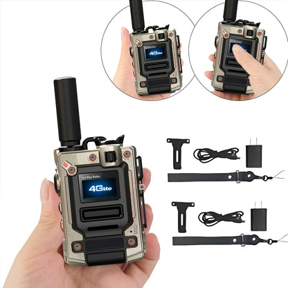 4G LTE Long Range 5000 Miles Handheld Push-to-Talk Two-Way Radio with SIM Card - Unlimited Range, USB Rechargeable, VHF Technology, 4G/3G/2.4G/3G/5G Compatible, Compact Design for Emergency Services, Construction, Events & Ou