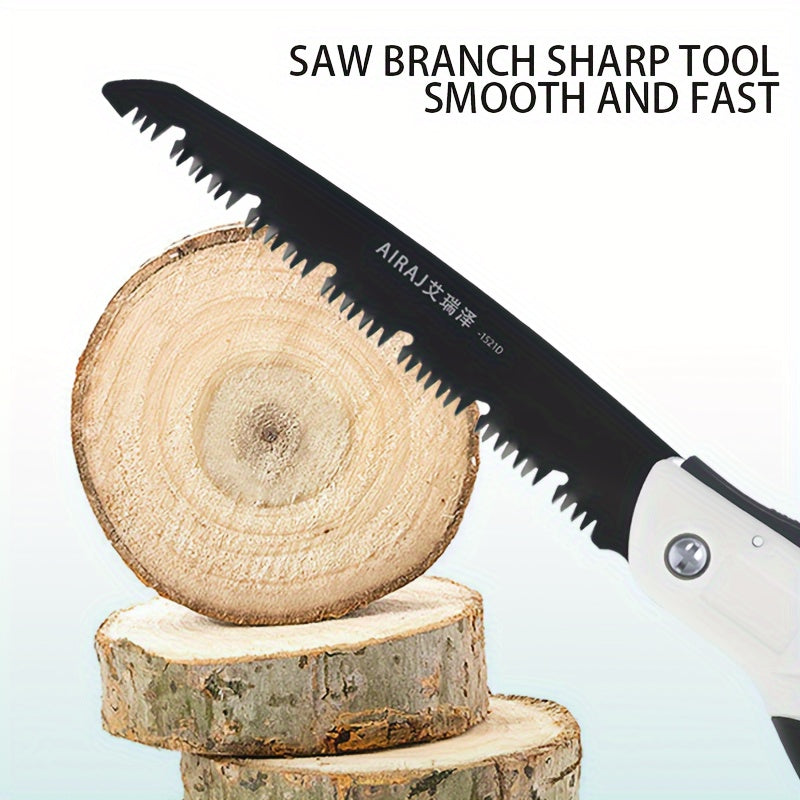 [1pc AIRAJ Steel Folding Saw] AIRAJ 1pc Industrial Grade Steel Folding Saw | Manual Cutting Tool with Anti-Slip Durable Handle, Three Specifications Available for Outdoor Use, Without Battery