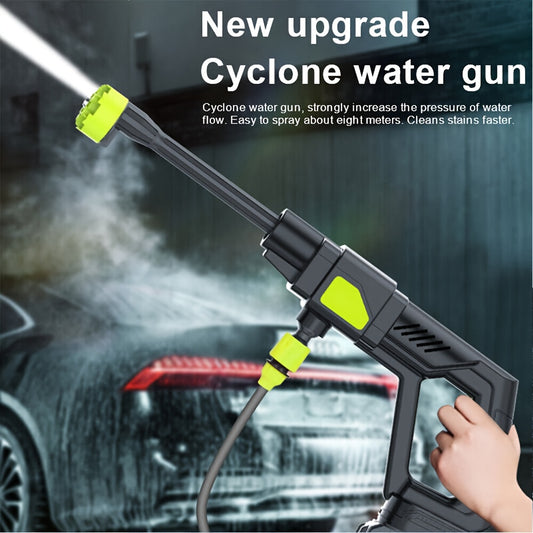 Cordless High-pressure Car Wash Water Gun, 6-in-1 Nozzle And Bucket, Portable High-pressure Electric Car Wash Machine for Car, Courtyard, Garden And Outdoor Cleaning, Garden Cleaning Tool, Multi-functional Cleaning Tool, Car