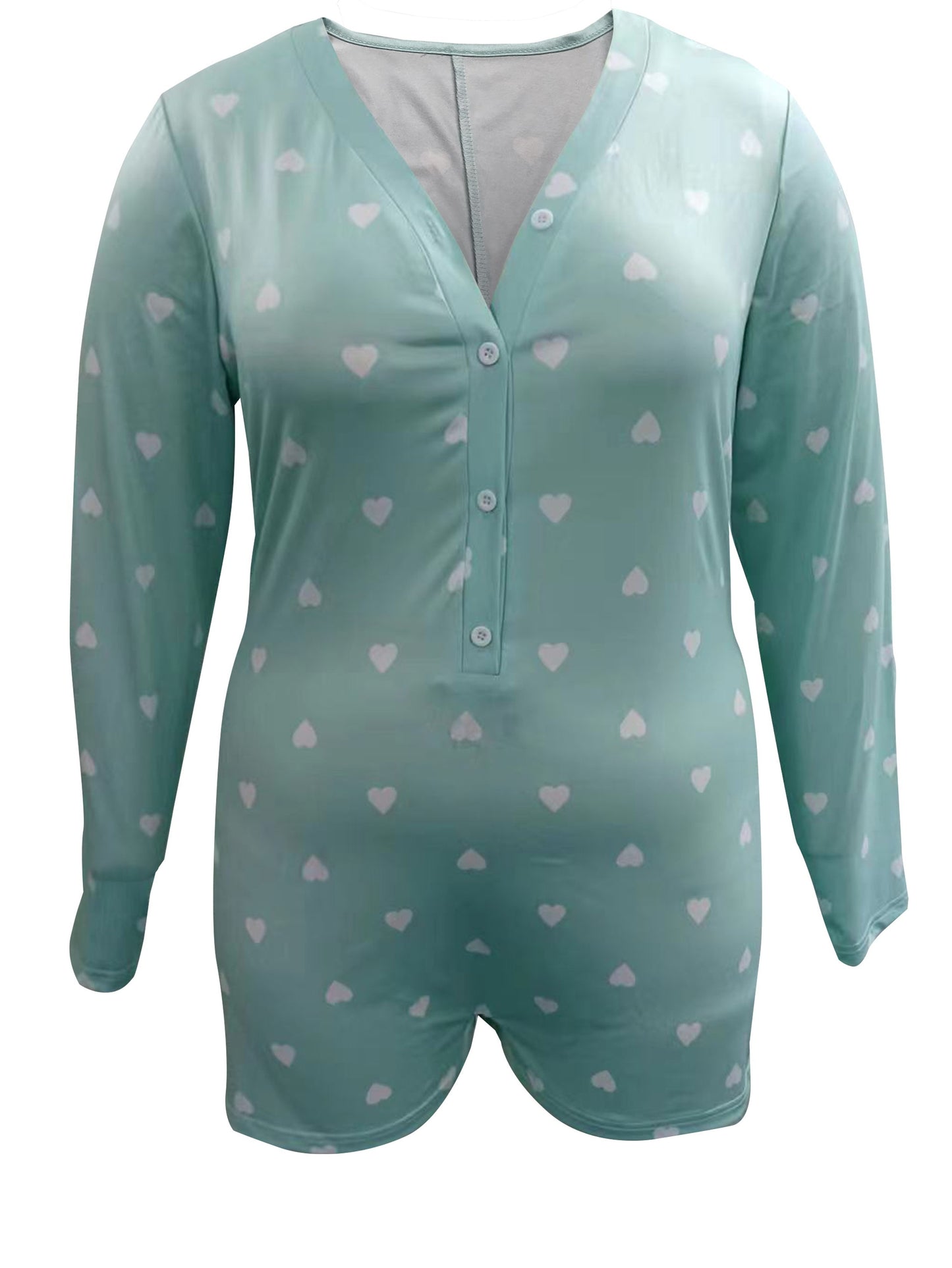 Plus Size Peach Heart Pajama Set