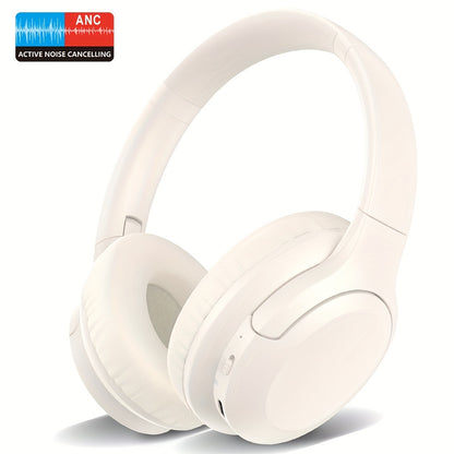 LIFEBEE Active Noise Cancelling Over-Ear Headphones - Wireless ANC Earbuds with Touch Control, Condenser Mic, Lightweight Plastic Semi-Open-Back Design, Sports & Exercise Compatible, Rechargeable Lithium Polymer Battery, Volu