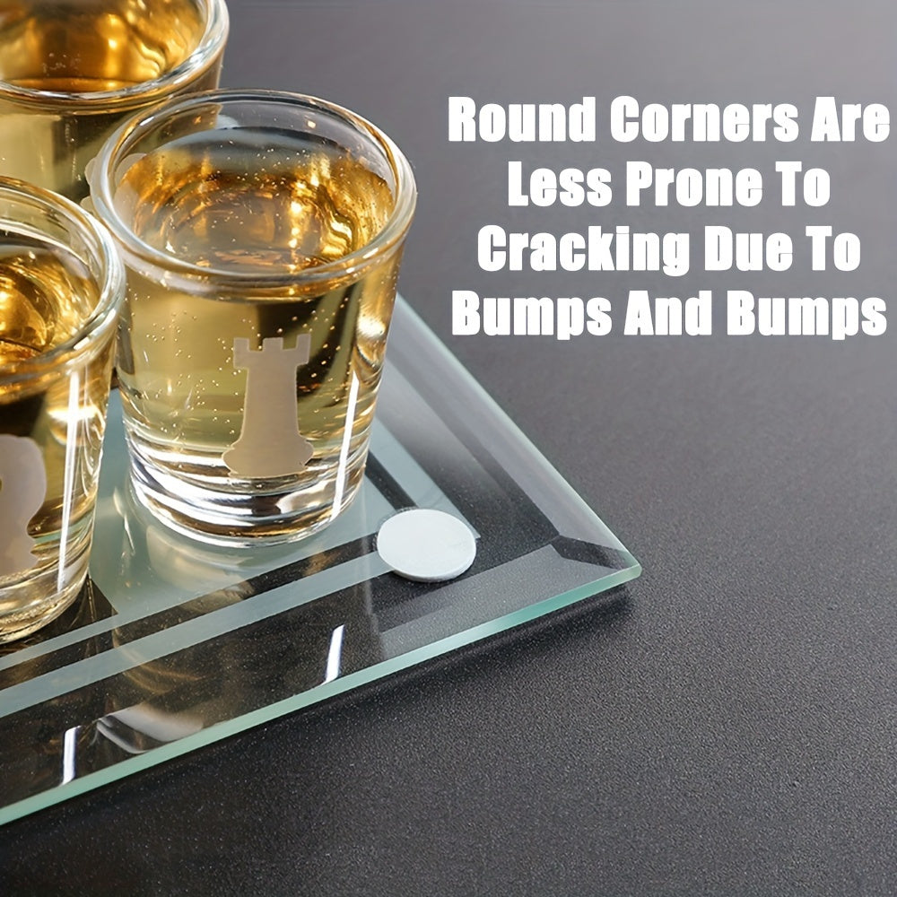 32pcs Chess-Themed Shot Glass Drinking Game Set - Acrylic Chess Board Glasses for Adults, Durable Bar Party Supplies with Storage Case, Family Game Night & Strategy Board Game Accessories