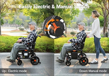 100% Carbon Fiber Electric Wheelchair 28lbs Ultra-Light Foldable No Assembly Required Dual Batteries 28-Mile Range All-Terrain Capable And FAA Approved