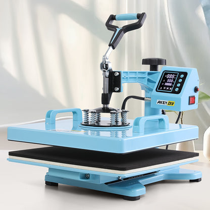 Heat Press Machine - Multifunction 5in 1 with Tumbler Press - 15" X 15" / 12" X 15" Heat Transfer Machine - 360° Swing Away T-Shirt Pressing Machine - Fast And Even Heating - Digital Precise Control - for DIY T-Shirts/Mugs/H