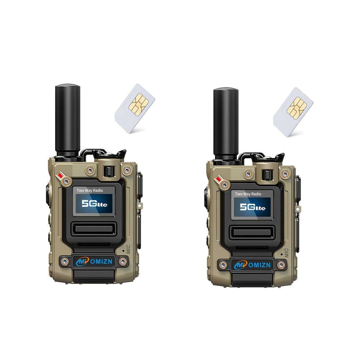 OMZN K300S Model Global Walkie Talkie with SLM Card, 5000 Mile Range, Battery, 168 Hours Zinc Alloy Body, Noise Cancelling, Type-C Charging Car