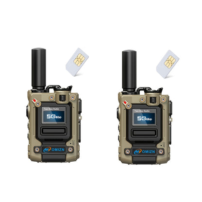 OMZN K300S Model Global Walkie Talkie with SLM Card, 5000 Mile Range, Battery, 168 Hours Zinc Alloy Body, Noise Cancelling, Type-C Charging Car