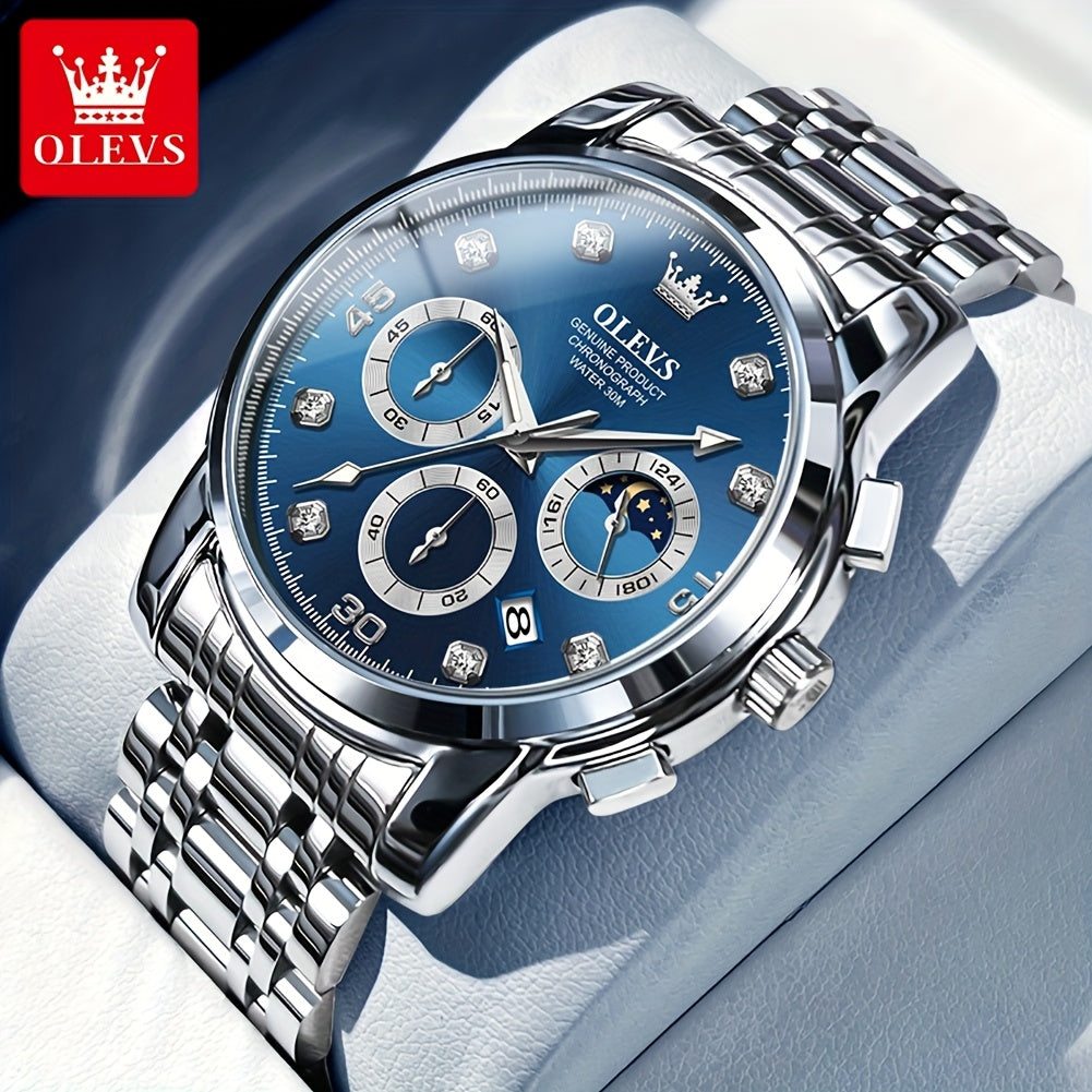 OLEVS Stainless Steel Luminous Business Quartz Watches For Men Luxury Top Brand Fashion Original Men'S Wrist Watches Classic New Trend High Quality Best Selling Men'S Watches