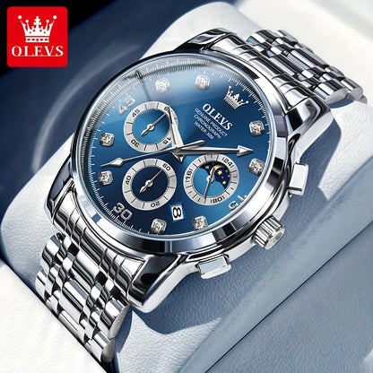 OLEVS Stainless Steel Luminous Business Quartz Watches For Men Luxury Top Brand Fashion Original Men'S Wrist Watches Classic New Trend High Quality Best Selling Men'S Watches