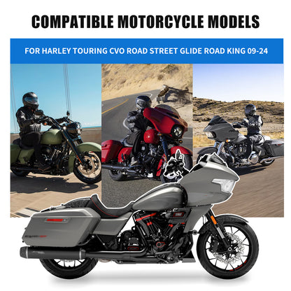Motorcycle Sissy Bar with Skull Design, Thickened Steel, Compatible with Harley Touring CVO Road Street Glide Road King 2009-2024