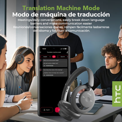 1pc HTC HP06 OWS Translation Headset: Real-Time Face-to-Face Translation in 135 Languages, Wireless Wireless Headphones with Call Noise Cancelling, Long-Lasting Battery, Lightweight Over-Ear design for Gaming, Travel, Busines