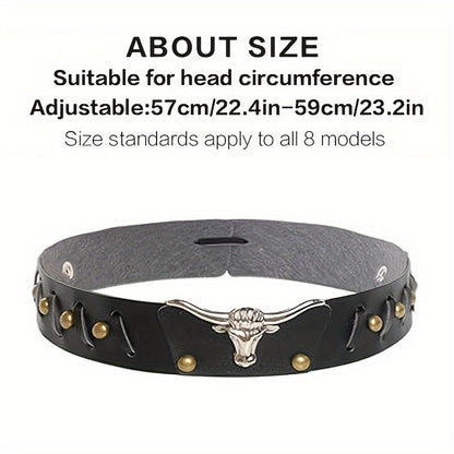 8pcs Stylish Cowboy Hat Accessories with Adjustable Western Braided Straps, Perfect for Men and Women - Outdoor Party & Festival Gift