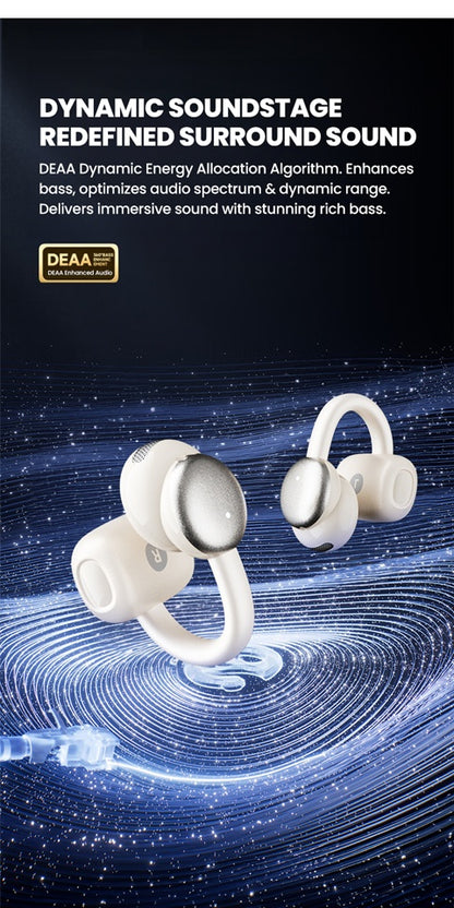 Philips True Wireless Bluetooth Headphones, Open Wireless Earbuds, Ear Clip Wireless Earbuds, for iPhone and Android, Comfortable to Wear, Bluetooth 5.4, 46 Hours of Playtime, Stereo Bass, LED Battery Display, ENC Dual Noise