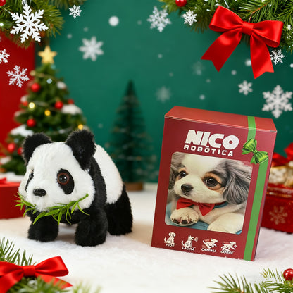 TTwo-piece Set Featuring An Interactive Electric Puppy And Adorable Panda - My Intelligent Lifelike Electric Puppy And Panda, Just Like Real Dogs And Pandas, Interactive Plush Robotic Dog And Bear Suitable for Adults, Walking