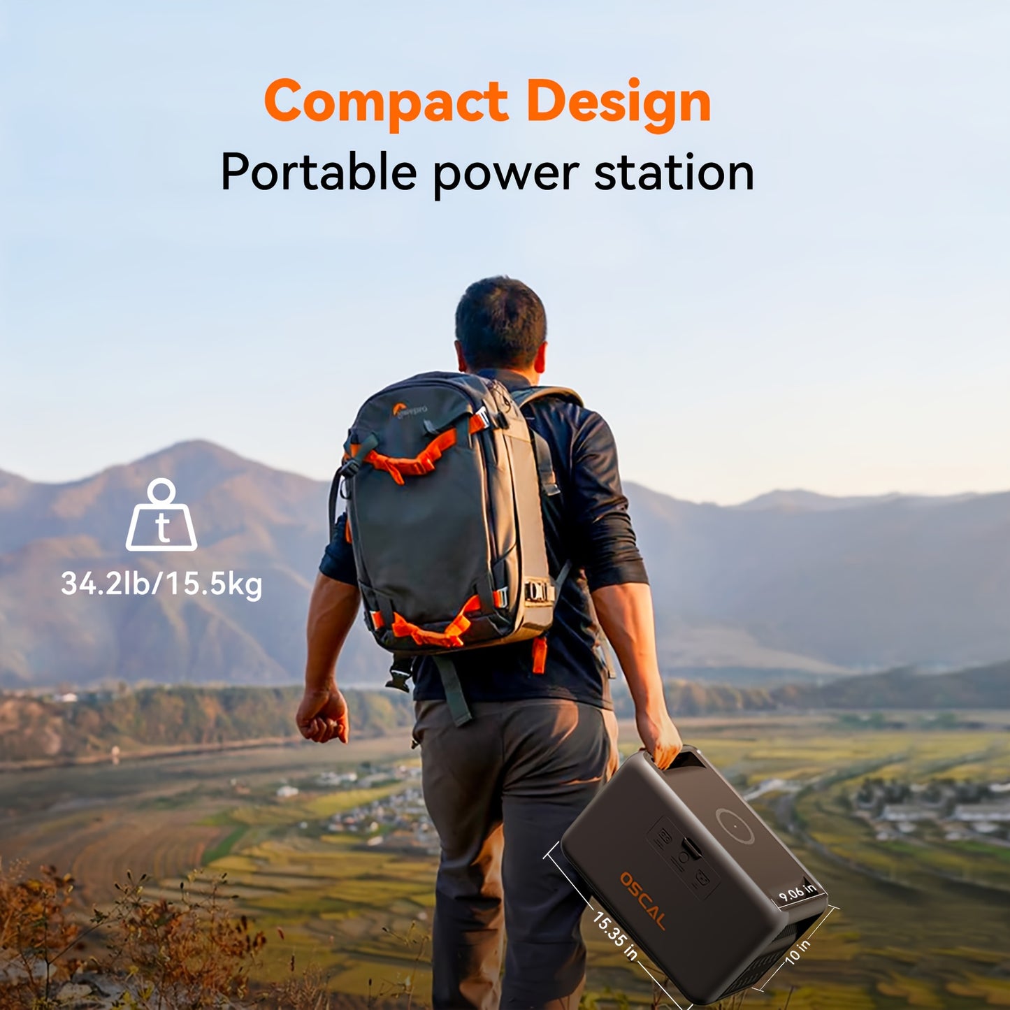 OSCAL PowerMax 1800 Power Station with 200W Solar Panel, 1024Wh Solar Generator, 800W Fast Charging, APP Control Battery Backup for Home, Camping & RVs, Portable Power Station with Solar Panel, Solar Generator with Panels Inc