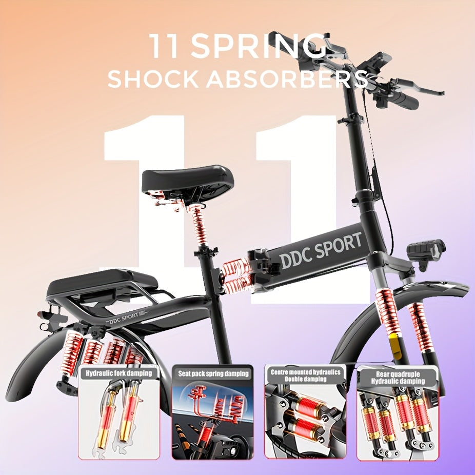 Foldable Electric Bike for Adults, 700W Peak Motor 48V 20Ah Removable Battery Ebike, 35 Miles 32km/h High - Speed, City Commuter, LCD Display, Dual Disc Brakes, for Men & Women (330 Lbs Capacity)