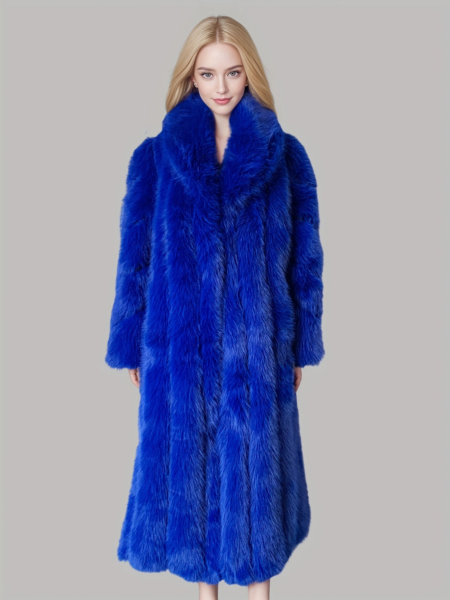 FHILLINUO Chic Women'S Faux Coat | Long Length, Solid Color, Single Breasted, with Pockets, Comfortable and Warm for Fall/Winter