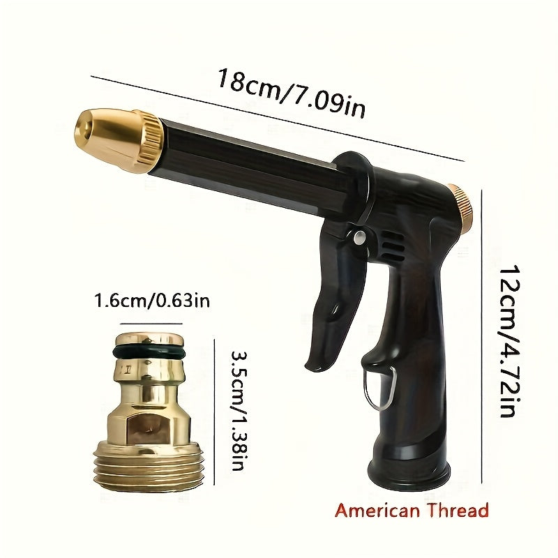 1pc High-Pressure Motorcycle& Car Wash Water Gun- Durable Plastic Construction, Adjustable Nozzle with Garden Hose Connector, Ergonomic Grip for Bikes, Vehicles, Cars, SUVs, Trucks- Heavy-Duty Manual Pressure Washer Tool, Out