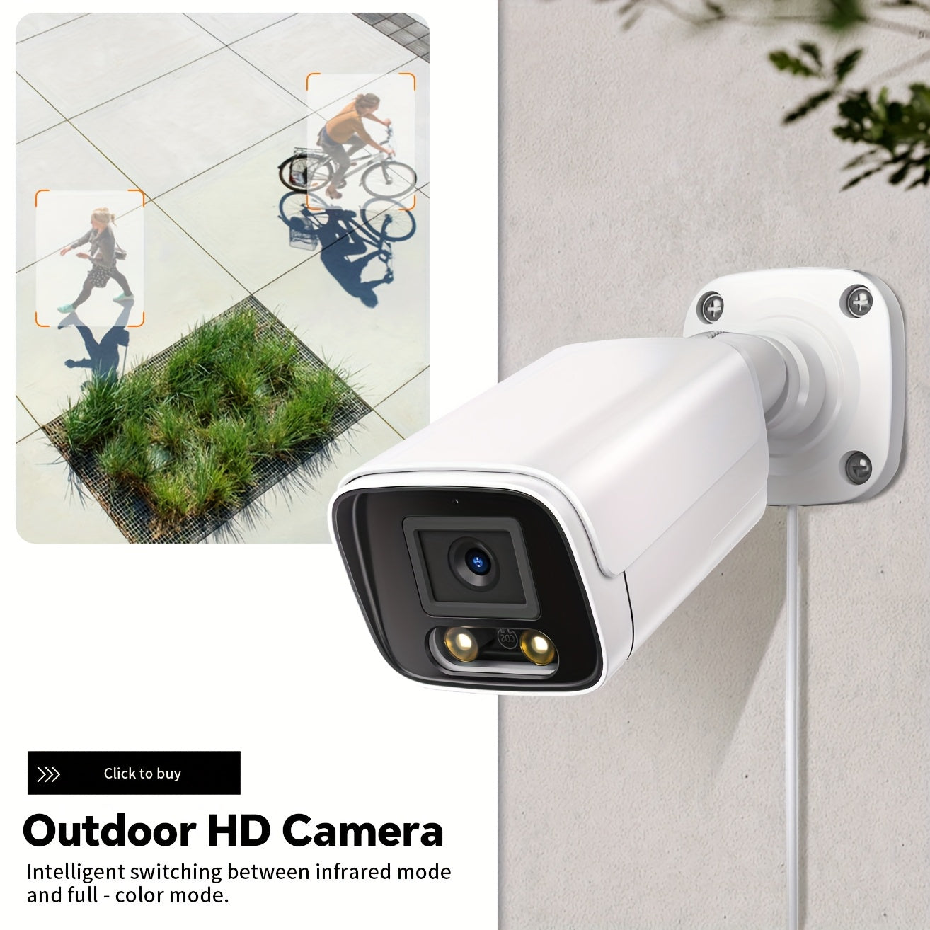 POE gun camera, 8-megapixel camera, full-color night vision, human body detection and one-way audio, outdoor video surveillance camera, RTSP/108°/2.8/mm, IP67 metal shell camera, wired network port connected to NVR, Christma