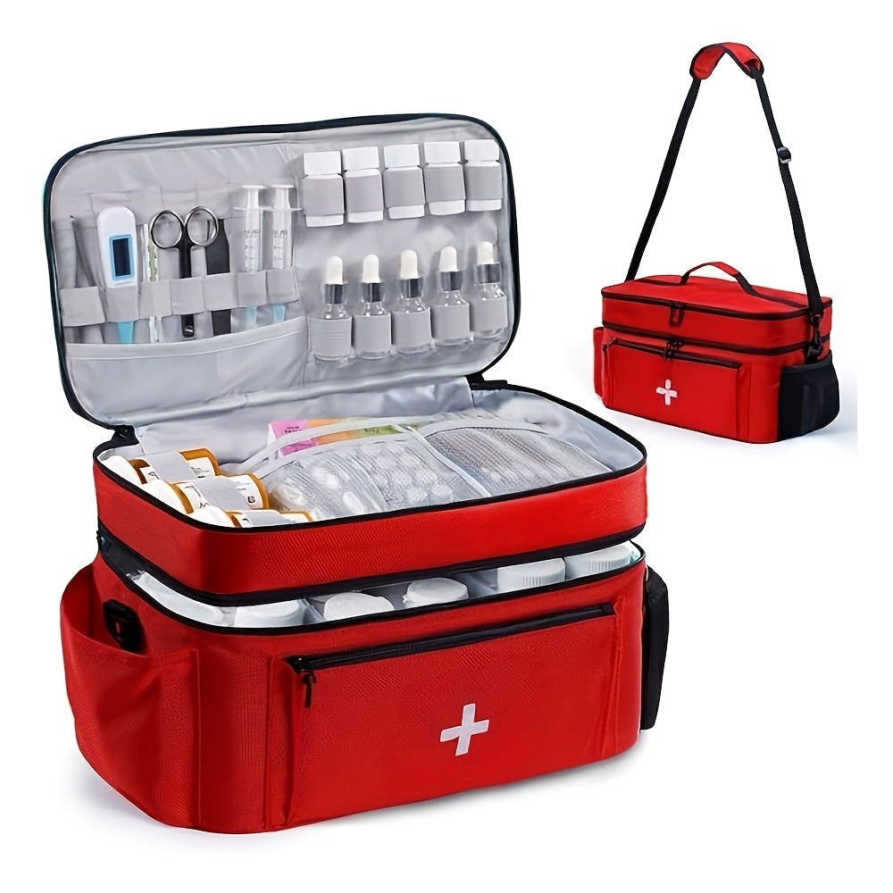 1pc Medical First Aid Kit, Multi-Pocket Medical Travel Bag, First Aid Supplies Storage Bag. Suitable for Storing Outdoor Sports Medical First Aid Supplies And Carrying First Aid Items When Traveling, Best for Christmas, Perfe
