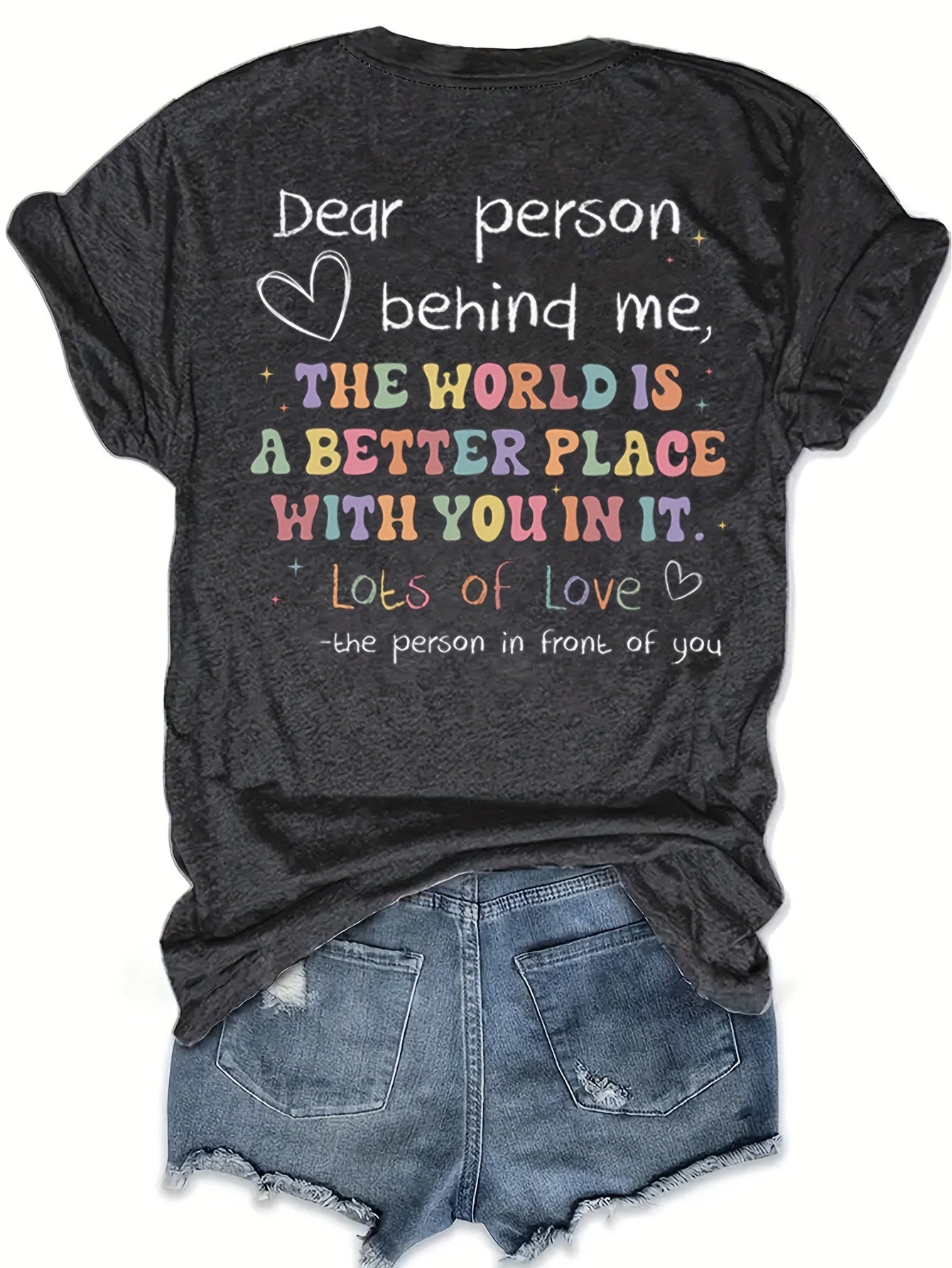 You Matter Print Crew Neck T-shirt, Casual Short Sleeve Top For Spring & Summer, Women's Clothing
