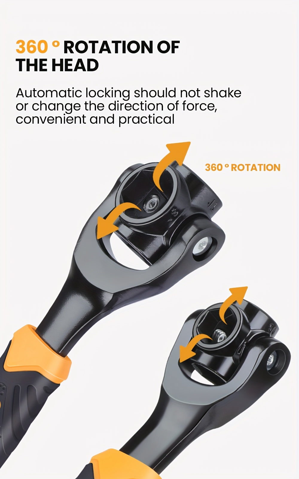AIRAJ Multi-functional Socket Wrench Head 360 Degree Rotation Automatic Locking Hardness High Torque High Not Slip Gear Applicable Scope Is Wide, Can Be Used for Maintenance, Car Maintenance, Bicycle Maintenance, Bicycle Repa