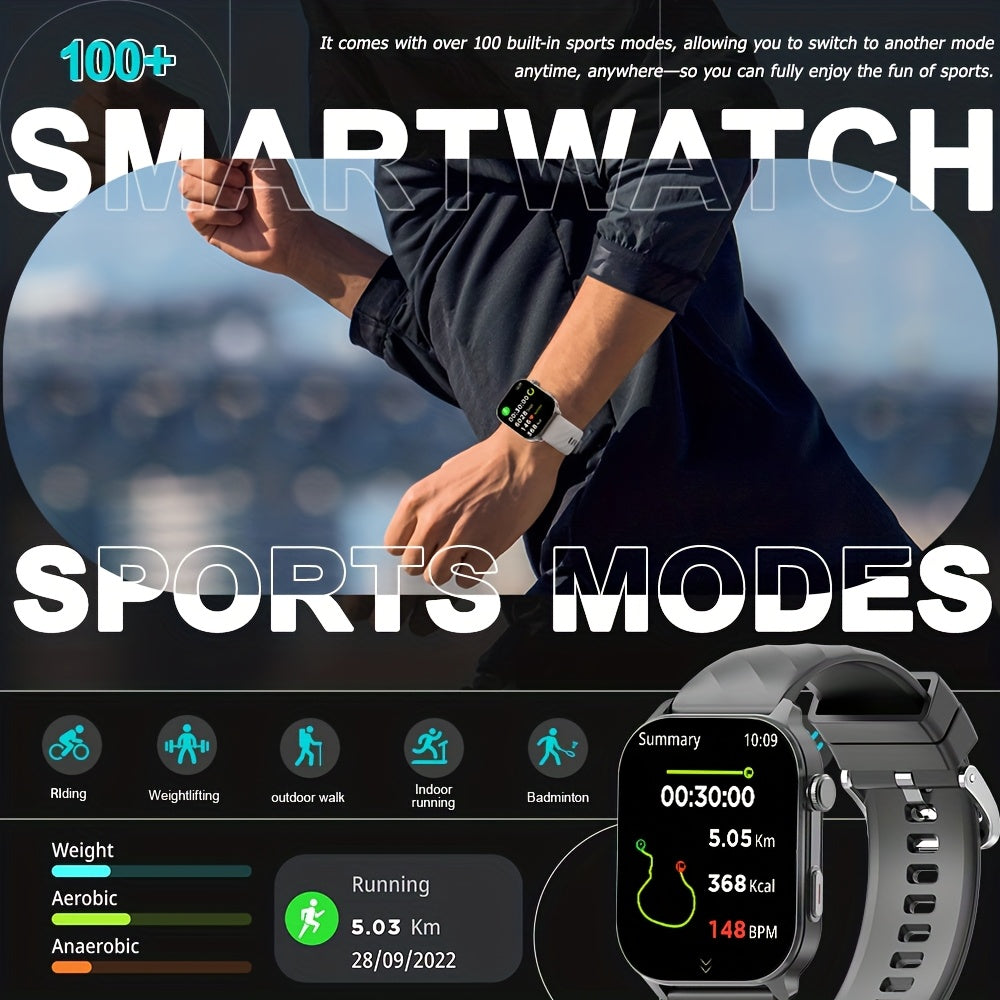 New Popular Large Screen GPS Smart Watch, Five-Star Positioning & Sports Tracking, 2.01-Inch Display, 1AMT High Quality, Compass, Wireless Calls, Message Alerts, Health Monitoring, 100+ Sport Modes, Multiple Built-in Dials, 3