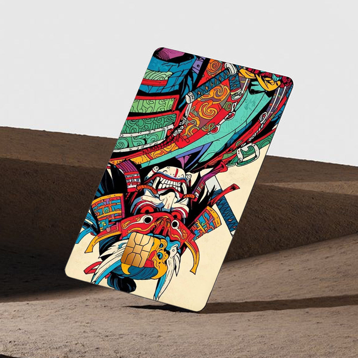 Japanese-style Samurai Pattern Sticker Set, Includes 4 Unique Designs, Durable Privacy Stickers Made of PVC Material, Suitable for Credit Cards, Transit Cards, Debit Cards, Keys, and More, Protects Bank Cards, Perfect as Part