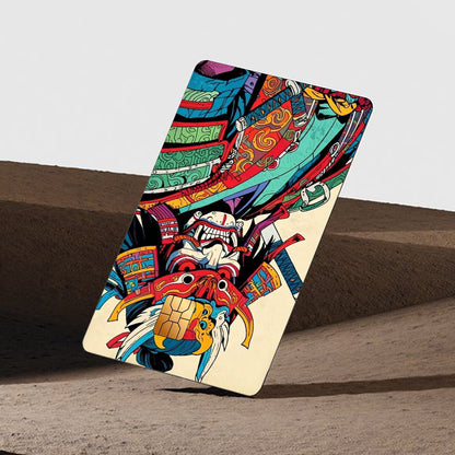 Japanese-style Samurai Pattern Sticker Set, Includes 4 Unique Designs, Durable Privacy Stickers Made of PVC Material, Suitable for Credit Cards, Transit Cards, Debit Cards, Keys, and More, Protects Bank Cards, Perfect as Part