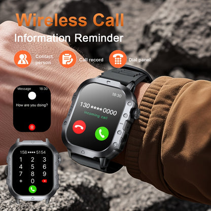 GWENLAND New Smart Watch with 2.01 Large Screen, LED Flashlight, Outdoor Sports Watch, Altimeter, Barometer, 100+ Sports Modes, Multimedia Information Viewing, Weather Checker, Pedometer, Fitness Tracker, Perfect Gift for Fes