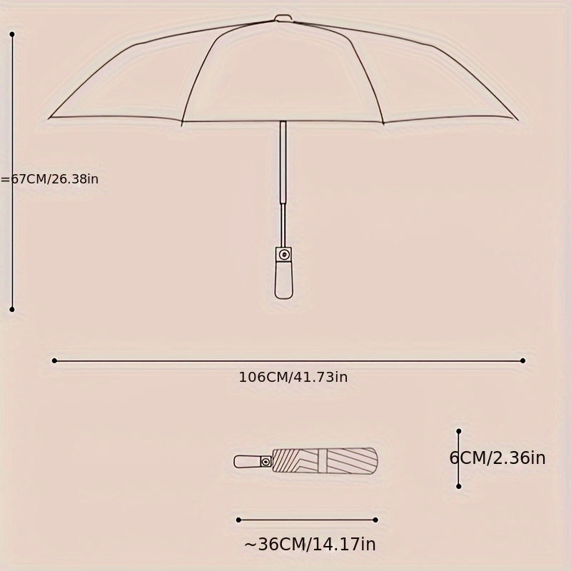 Heavy-Duty Automatic Open Windproof Umbrella with 26+ Ribs - All-Weather Windproof, Compact Folding Design, Elegant Burgundy/Beige/Blue - for Business, Travel, Commuting - Ideal for Professionals & Everyday Use, Professional