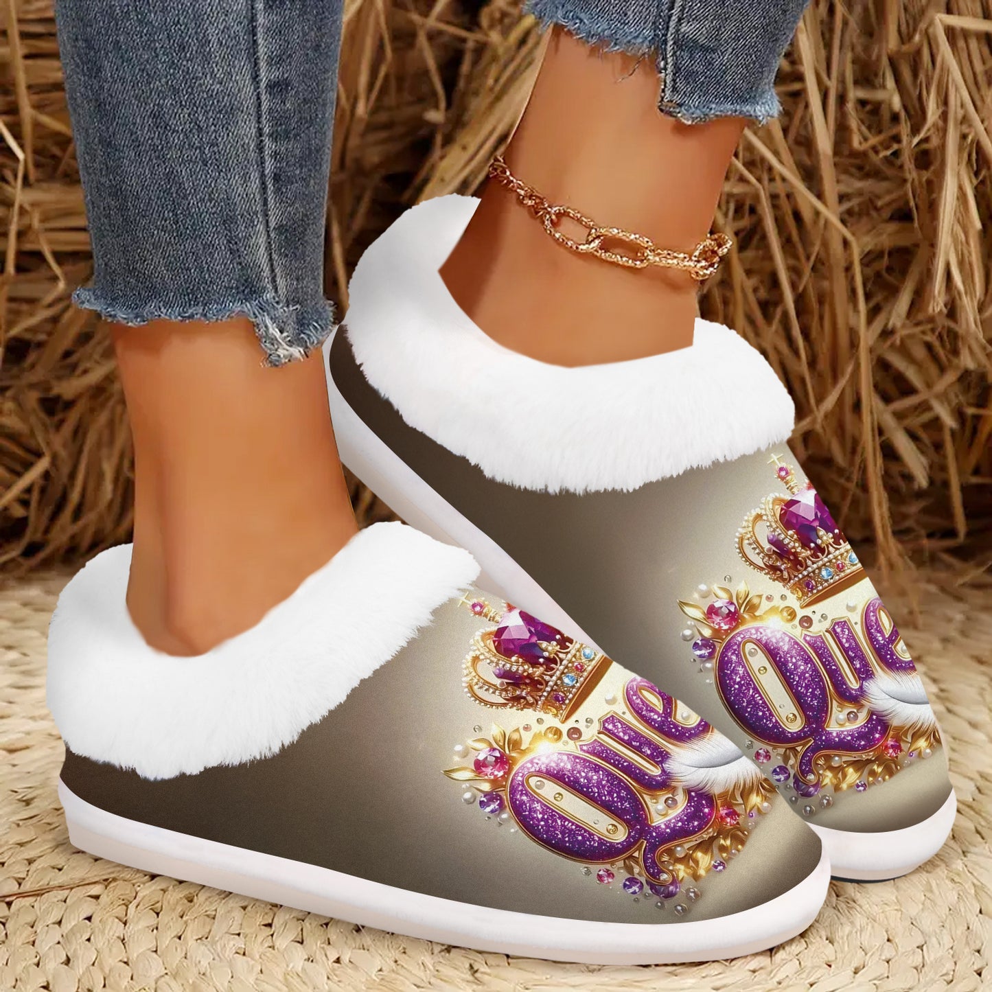 [Non-Slip Slippers] Women'S Slip-On House Shoes - Non-Slip Rubber Sole, Soft Fuzzy Interior Lining, Machine Washable Indoor/Outdoor Slippers - All-Season Cozy Footwear for Home, Office, Spa - Easy Slip-On Design with Non-Slip