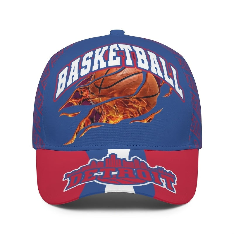 Detroit Basketball Graffiti Cap for Men & Women - Adjustable Snapback Baseball Hat with Iconic Print, Lightweight Suitable for All Seasons, Outdoor Travel, Beach Parties, Spring/Autumn Casual Wear,