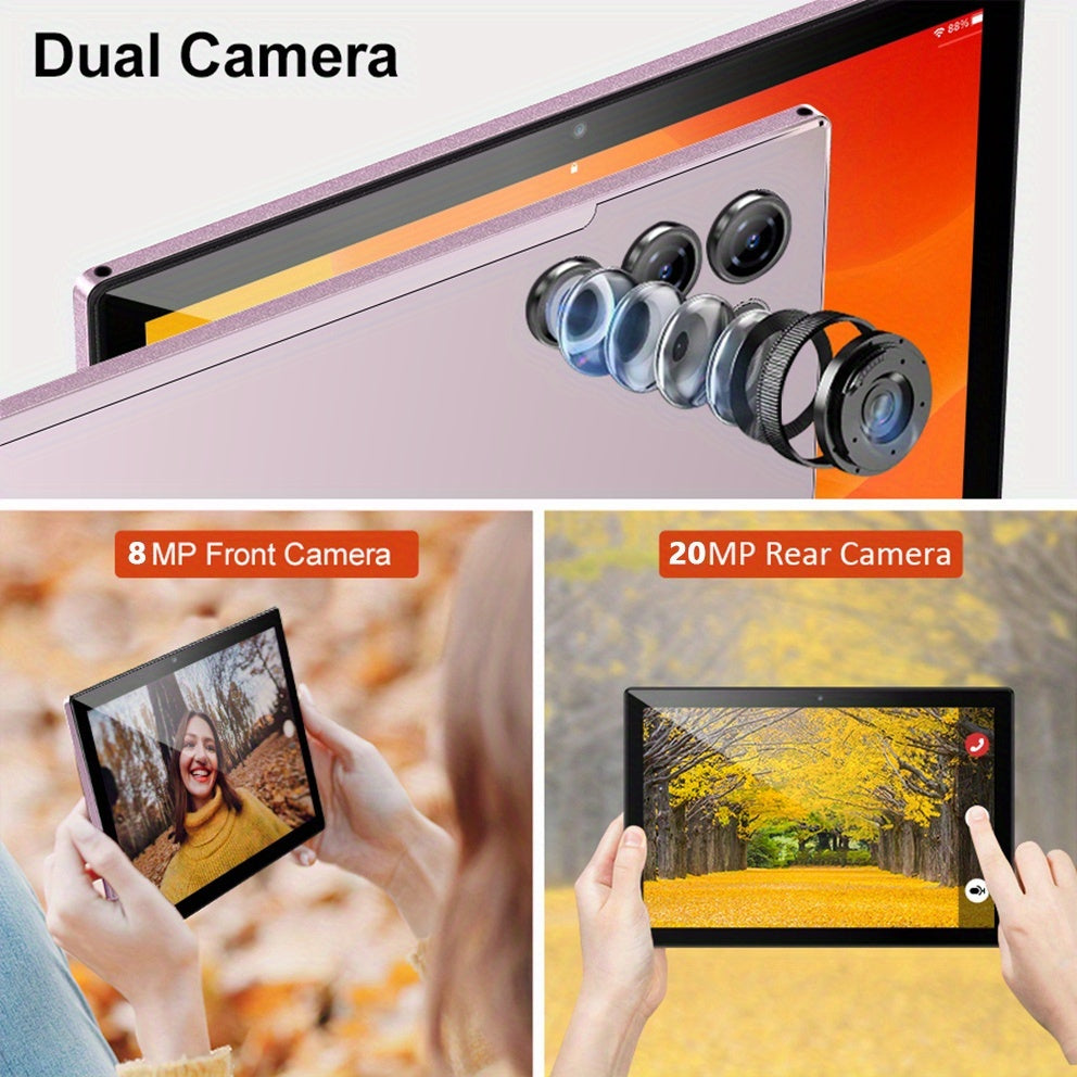 11-inch Tablet with Android 15 OS | 1280×800 IPS HD Touchscreen, 8-Core Processor, 12GB RAM, 256GB Storage, 8MP + 20MP Camera, 10000mAh Battery, 2-in-1 Design with Keyboard, Mouse, Case, Stylus, USB Cable - Ideal Christmas G