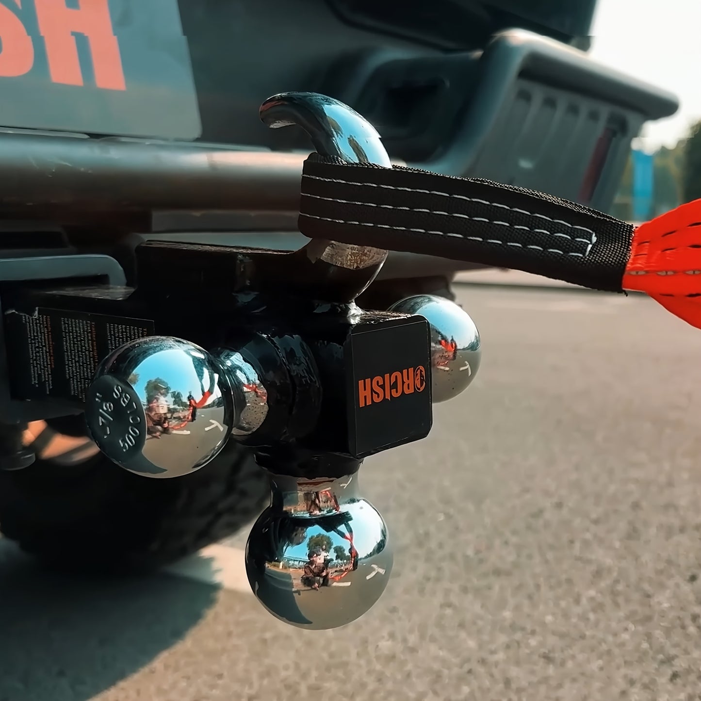 Trailer Hitch Tri-Ball Mount with Hook & Pin, Hitch Ball Size 1-7/8", 2" And 2-5/16", Fit 2 Inch Hitch Receiver, Max GTW 10, 000 LBS, Fit 2 Inch Hitch Receiver, Tow Hitch for RVs, SUVs, ATVs, And Trucks