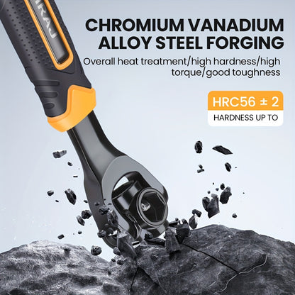 AIRAJ Multi-functional Socket Wrench Head 360 Degree Rotation Automatic Locking Hardness High Torque High Not Slip Gear Applicable Scope Is Wide, Can Be Used for Maintenance, Car Maintenance, Bicycle Maintenance, Bicycle Repa