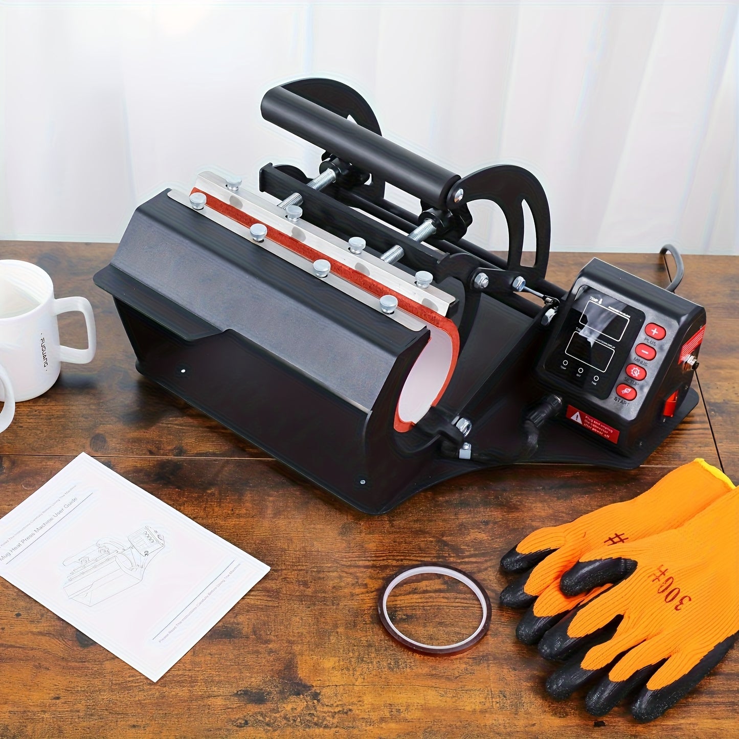 Roller Hot Press, 30oz 20oz 16oz Sublimation Ultra-thin Roller Cup Hot Press, DIY Heat Transfer Vinyl, with LCD Screen Display And Temperature Time Control, Can Be DIY Gifts