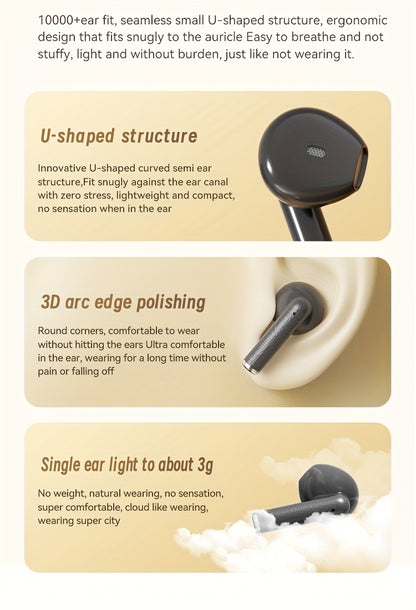 ACER TWS Wireless Earbuds with Deep Bass Stereo + Call Noise Cancellation, Long-Lasting Comfort, HIFI Sound, Lightweight Touch Design, Classic Retro Style, Non-Painful Wear for Sports, Running, Learning, Business, Music - Chr